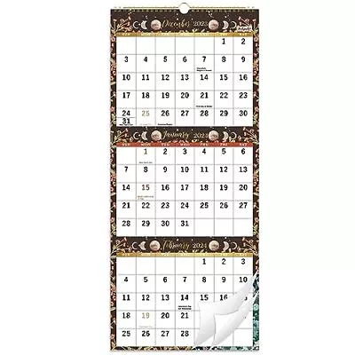 2024 Wall Calendar - 3 Month Display 3-Month One Page Brown • $5.30