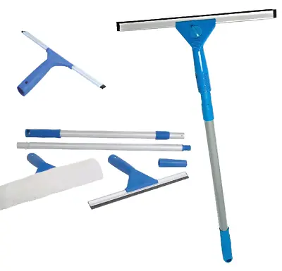 £10.95 • Buy TELESCOPIC Window Cleaning Washing Kit Washer Wash Pole Large Cleaner Squeegees
