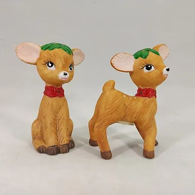 Christmas Reindeer Salt And Pepper Shakers Vintage Christmas Decor • $15.57