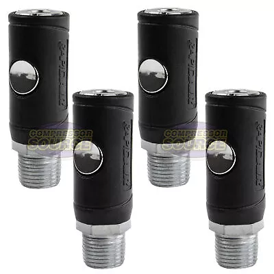 4 Pack Industrial Style Safety Air Plug Coupler 1/4  Body 1/2  MNPT Push Release • $51.95