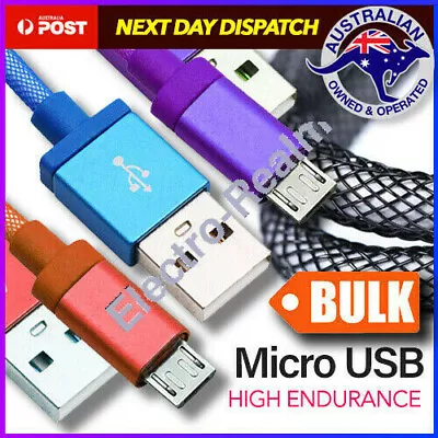 Micro USB Charging Cable Braided Charger For Samsung S7 S6 EDGE Android HTC OPPO • $31.95