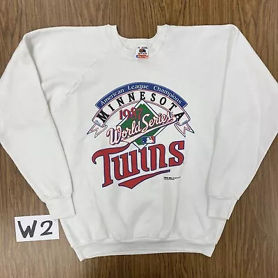 Vintage 80s Men’s Large Minnesota Twins World Series Sweatshirt Pullover Crew • $39.99