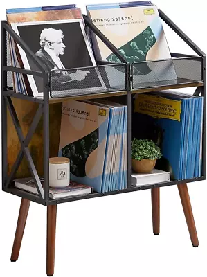 Vinyl Record Storage Holder Rack350-400 LP Wooden Record Display Table For Albu • $99.99