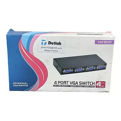 Duttek 4 Port VGA Switch Brand New Open Box • $9.99