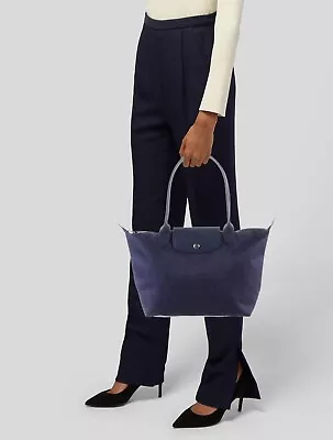 Longchamp Modele Depose Le Pliage Tote Bag Blue Totes Silver Closure • $80