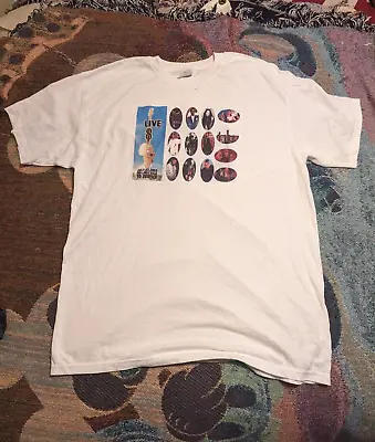 Vintage Live Aid 8 Tour 2005 Mens 00s Promo Graphic Print T Shirt XL Rap Tee • $19.88