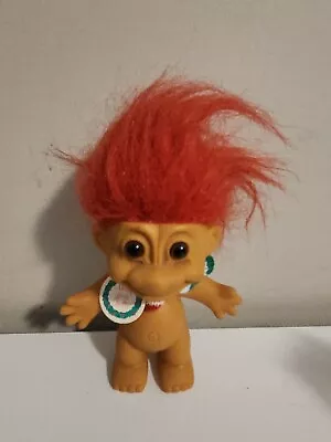 Vintage Christmas RUSS Troll Doll  Merry Little Trolls Red Hair Scarf. (A4) • $6.99
