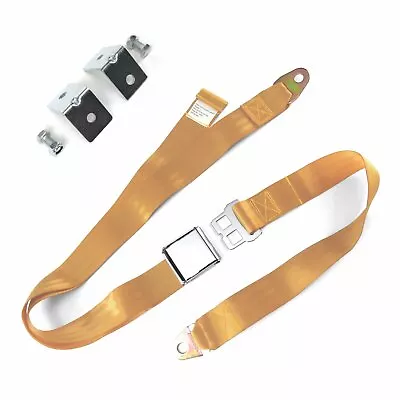 2pt Peach Airplane Buckle Lap Seatbelts W/ Anchor Plate Hardware Pack Harness • $49.95