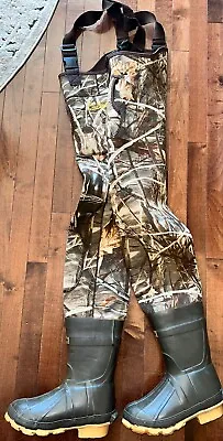 Cabelas Camo Neoprene Insulated Chest Waders Advantage Max 4 - Size 4 • $49.95