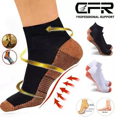 Magnetic Copper Compression Gym Relief Ankle Support Brace Foot Sleeve Socks CFR • $10.14