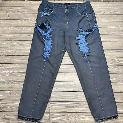 Vintage Guess Jeans Blue Pascal Fit Tapered Distressed Y2K Mens Size 42x34 • $39.99