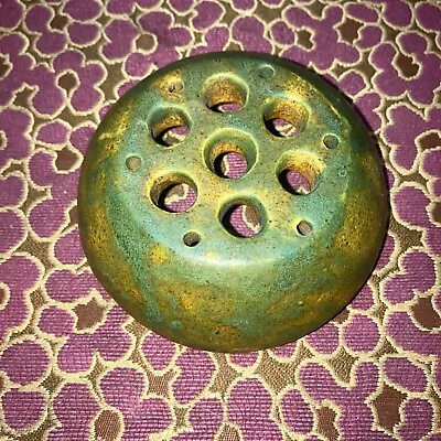 Vintage Flower Frog Singed Nlb Teal & Tan  • $5