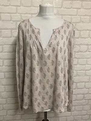 EAST 100% Linen Light Weight Knit  Floral V Neck Jumper Size XL • £19.99