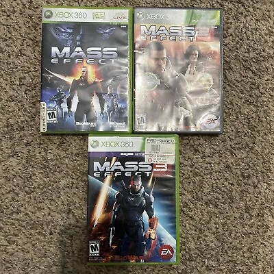 Mass Effect 1 2 And 3 Trilogy Bundle Lot Microsoft Xbox 360 • $11.39