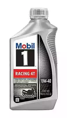 Mobil 1 Racing 4T Full Synthetic Motorcycle Oil 10W-40 1 Quart • $10.90