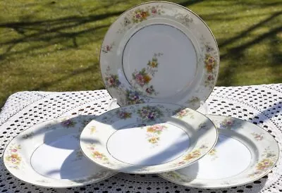 1932 H&C Heinrich Germany Floral Luncheon Plates Set Of 4 Selb Bavaria HC206 • $32