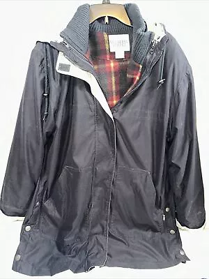 Mulberry Street Coat Women Vintage Black Medium Flannel Lined • $45