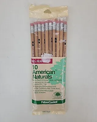 Vintage Faber Castell 10 Pack 100% Real Wood Pencils No.2 American Naturals • $14