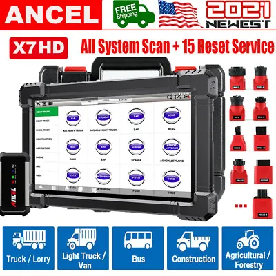 Heavy Duty Truck HD Scanner Full System Diagnostic Tool Oil DPF Regen ECU Reset • $679