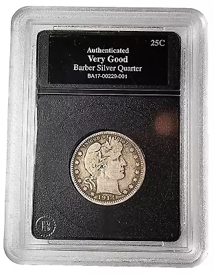 1914 Barber Quarter-VG In Bradford Exchange Slab-FREE USA Shipping • $20