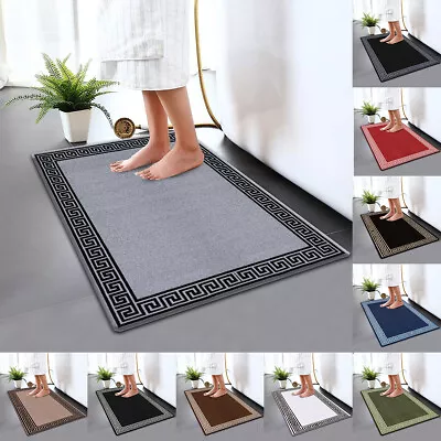 £6.99 • Buy Non Slip Bath Mat Water Absorbent Toilet Pedestal Mats Small Large Bathroom Rug
