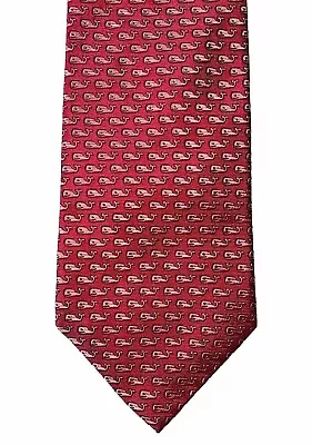 Vineyard Vines Pink Whales Men's Silk Tie Martha's Vineyard Hand Made In USA • $20