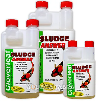 £11.99 • Buy Cloverleaf Sludge Answer Remove Dirt Sludge Muck Koi Pond Water Filter Treatment