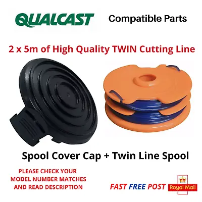 QUALCAST GGT4502 Spool & Line + Cover Cap GT30 450w Strimmer Trimmer FAST POST • £11.85