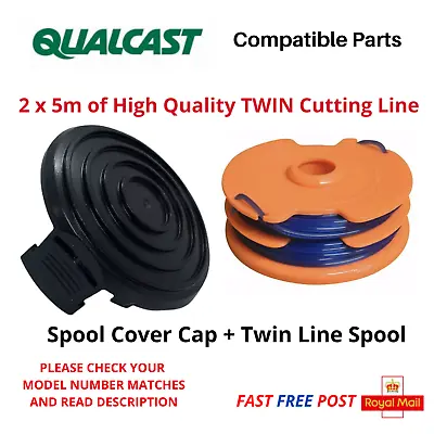 QUALCAST GGT600 A1 Spool & Line + Cover Cap 600w Strimmer Trimmer FAST POST • £11.85