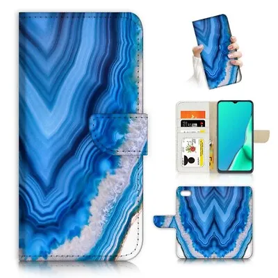 $12.99 • Buy ( For IPhone 7 ) Wallet Flip Case Cover PB24075 Blue Crystal Marble