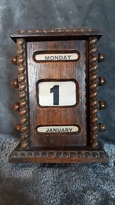 £125 • Buy Edwardian Oak Perpetual Desk Calender Circa 1910