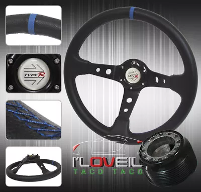 350mm Deep Dish 3 Spoke Drift Steering Wheel For 1989-1998 Nissan 240Sx S13 S14 • $48.99