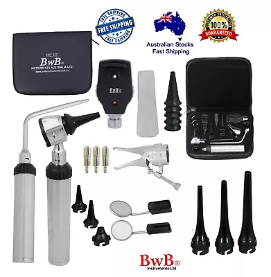 HUMAN & VETERINARY ENT Medical Otoscope Opthalmoscope SET Diagnostic Kit LED • $79.99