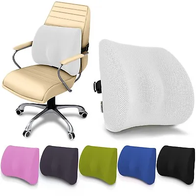 Office Chair Cushion Memory Foam Back Support Lumbar Car Pillow Pain Relief UK • £18.95