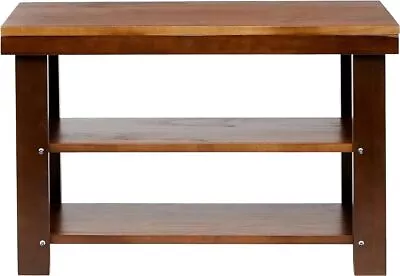 Solid Pine Wood Entryway Shoe Rack Bench Espresso • $54.62