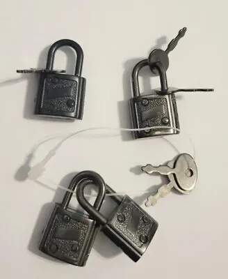 Lot Of 4  Mini Small Padlocks  Lock  With 5 Keys • $14