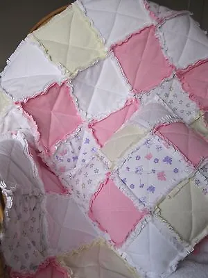 Baby Or Doll Quilt Blanket Play Mat & Cushion Set Soft Cotton Jersey   • £25