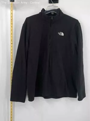 The North Face Mens Black Long Sleeve Mock Neck Quarter-Zip Fleece Jacket Size L • $7.99