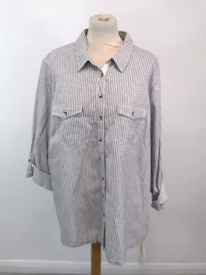MARKS AND SPENCER INDIGO COLLECTION SHIRT Women's White. Size 22. Pre Loved • £4.99