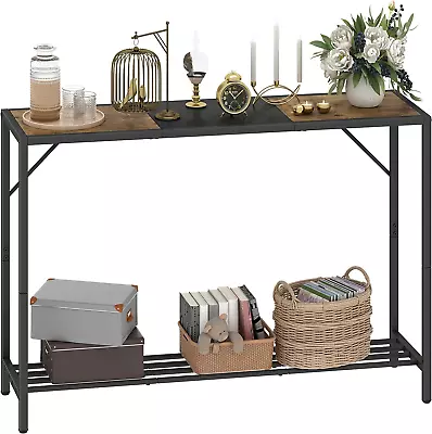 Console Table 41.7  Industrial Entryway Table With Shelf Narrow Sofa Table For • $106.88