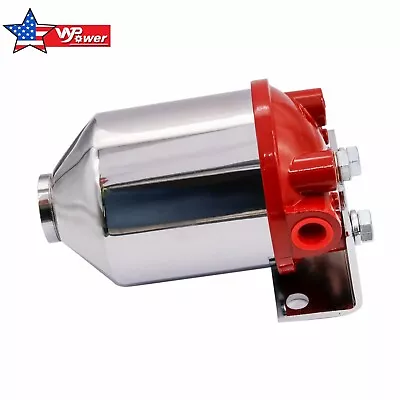 Inline Canister Large Fuel Filter Frame 3/8 NPT Inlet Outlet Racing 10 Micron • $35.99