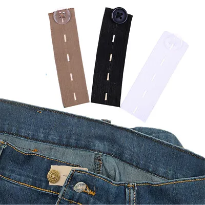 1-5x Elastic Waist Extender Adjustable For Button Trousers Suit Jeans Pregnant • £2.48