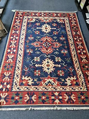 TIBETAN Kilim Rug Flat Weave Floor Rug Handmade Wool Size: 225 X 168 Cm • $649