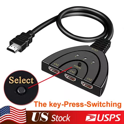 4K HDMI 2.0 Cable Splitter Switch Adapter Converter 3 In 1 Out UHD HDTV Switcher • $7.69