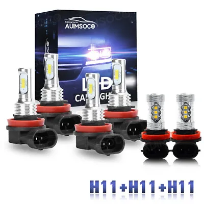 6x 6000K LED Headlight Hi/Lo+Fog Bulbs Combo Kit For Ford Fusion 2019 2020 • $43.99