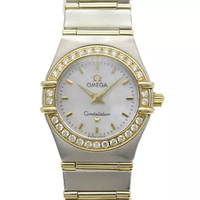 OMEGA Constellation Watch 12677000 Quartz Yellow Gold Stainless Steel Diamond • $3541.60