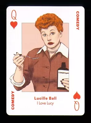 1 X Playing Card TV COMEDY Of Lucille Ball I Love Lucy - Queen Of Hearts R017 • $2.70