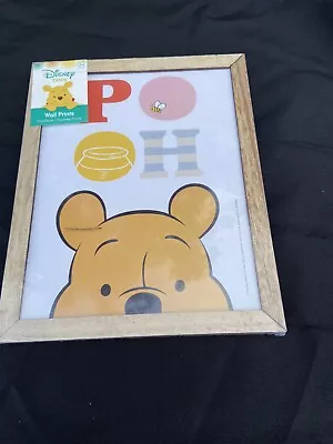 Disney Baby Winnie Tye Pooh Framed Wall  Print Set OF 2  FreePost Acc384 Acc123 • $22.75