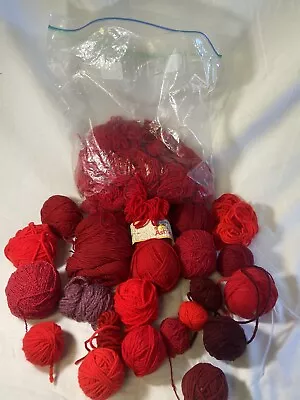 Mixed Lot Of Of Shades Of Red/ Maroon Yarn For Knitting/Crochet Lot • $15.50