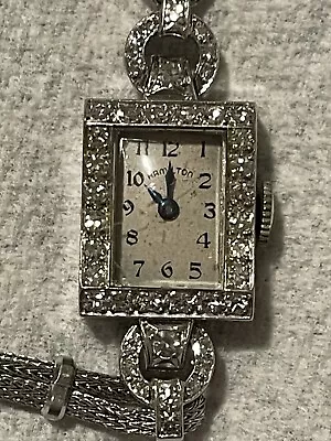 Vintage Hamilton Platinum Diamond Watch • $299.99